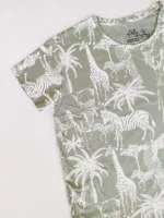 تیشرت شلوارک H&M طرح هاوایی سبز