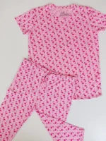تیشرت شلوارک H&M طرح فلامینگو صورتی کد 3006